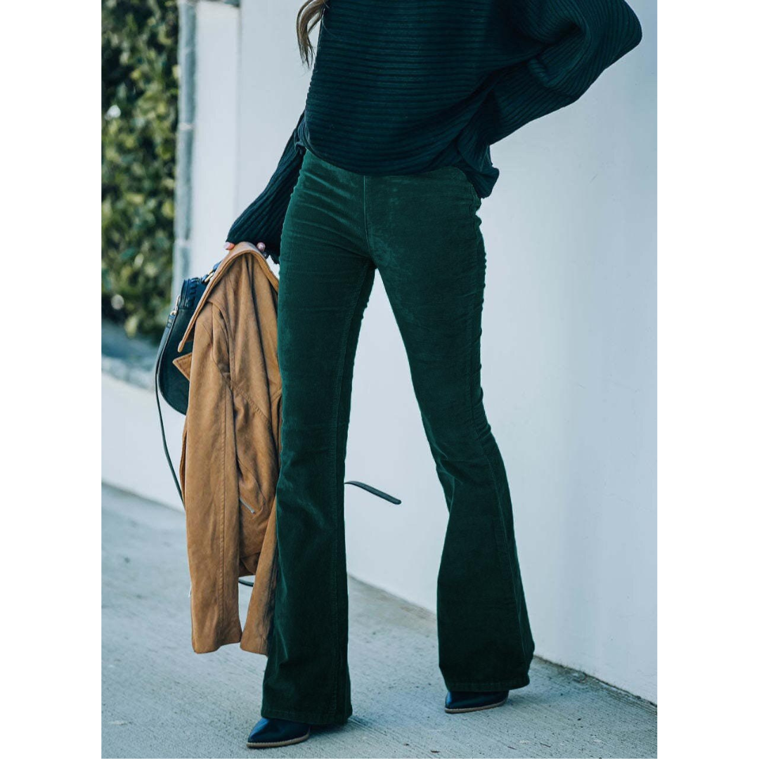 Chloe I Pantaloni a Zampa in Corduroy