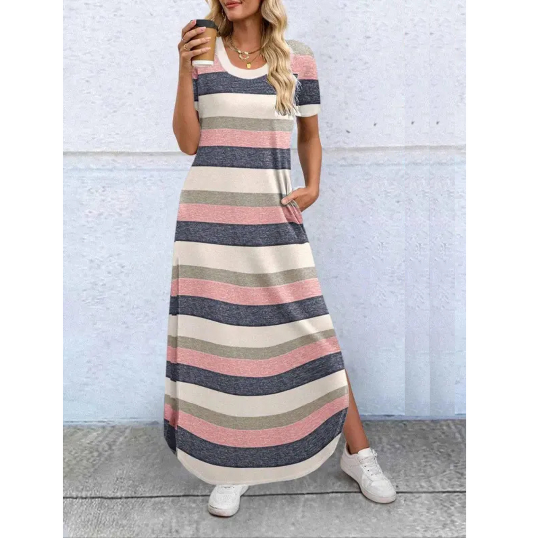 RELNA™ – Abito Maxi Estivo Casual con Collo Rotondo