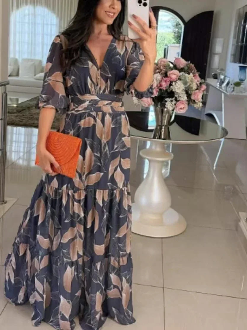 CLAUDIA | Abito Lungo Floreale con Vestibilità Comoda per Giornate Eleganti