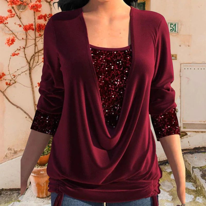 DELFINA LA BLUSA ELEGANTE CON PAILLETTES