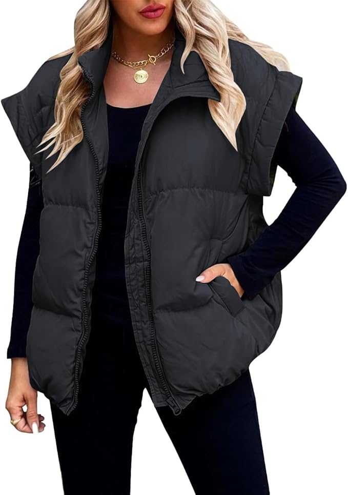 Charlotte™ - Giacca Puffer Calda e Morbida a Maniche Corte Monocromatica