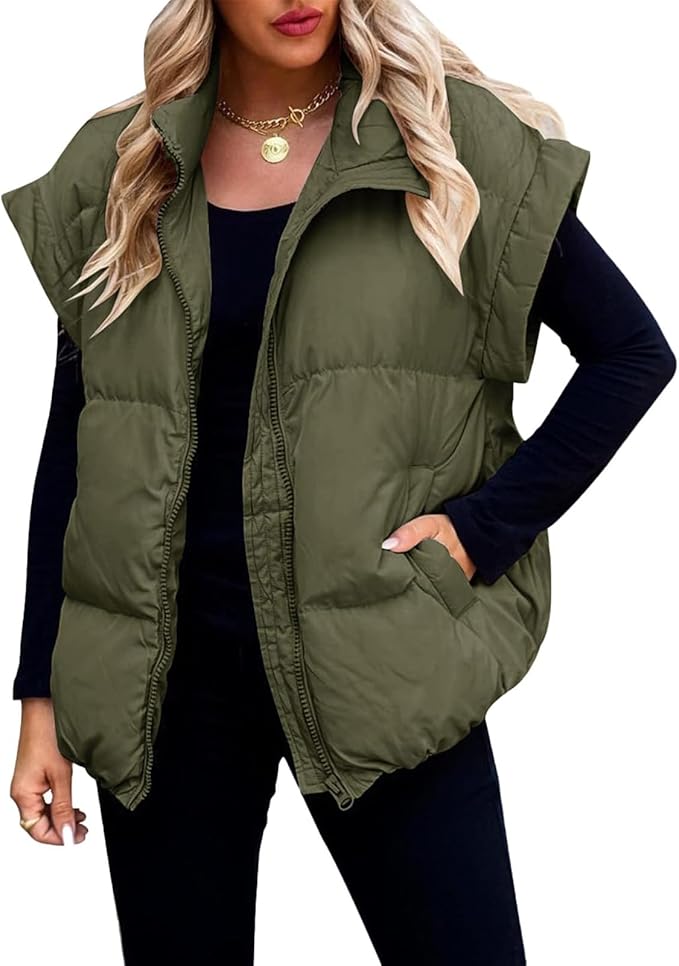 Charlotte™ - Giacca Puffer Calda e Morbida a Maniche Corte Monocromatica