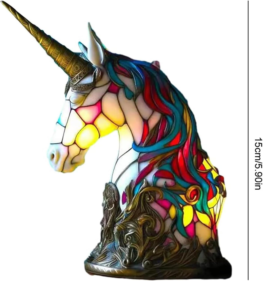 Lampada in Vetro a Forma di Unicorno con Finitura Striato