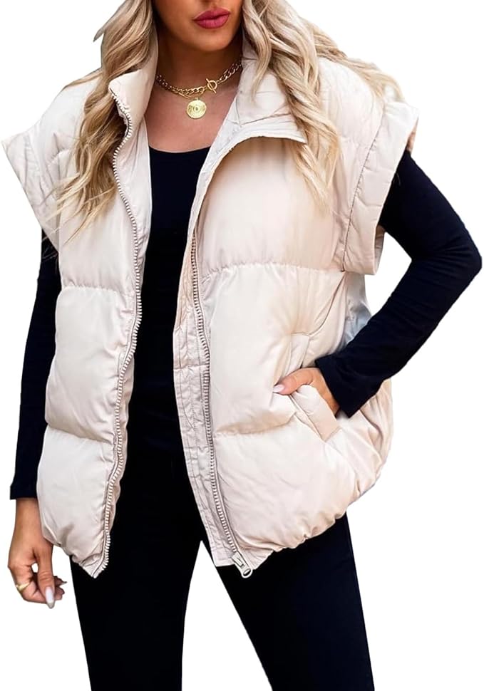 Charlotte™ - Giacca Puffer Calda e Morbida a Maniche Corte Monocromatica