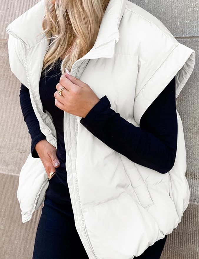 Charlotte™ - Giacca Puffer Calda e Morbida a Maniche Corte Monocromatica