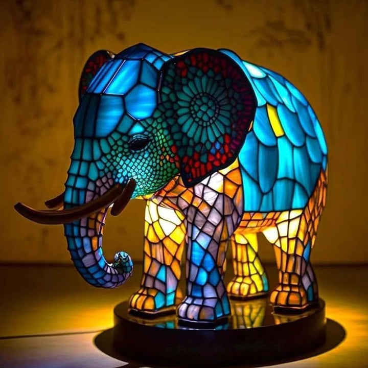 Lampada Elefante in Vetro Colorato