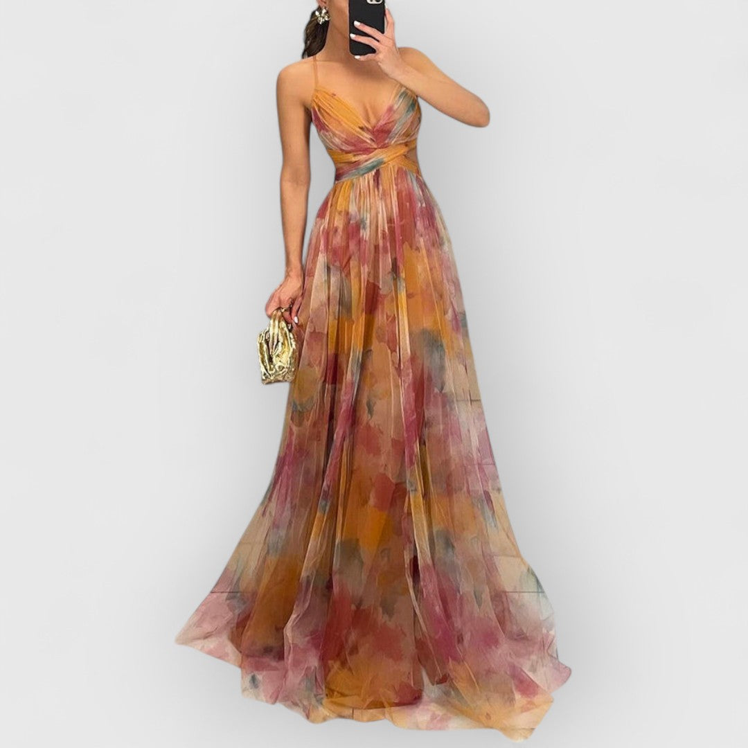 Vilma | Maxi abito con stampa floreale