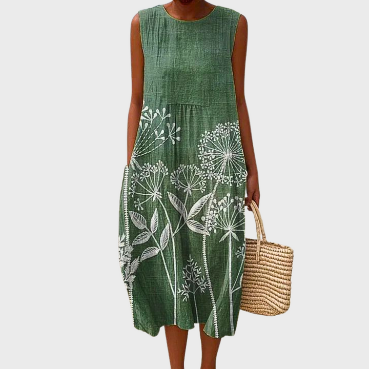 Iris – Vestito Avvolgente in Cotone Floreale