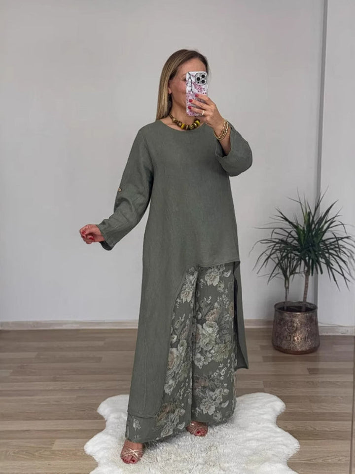 Chara™ | Set di Top a Manica Lunga e Pantaloni Stampati