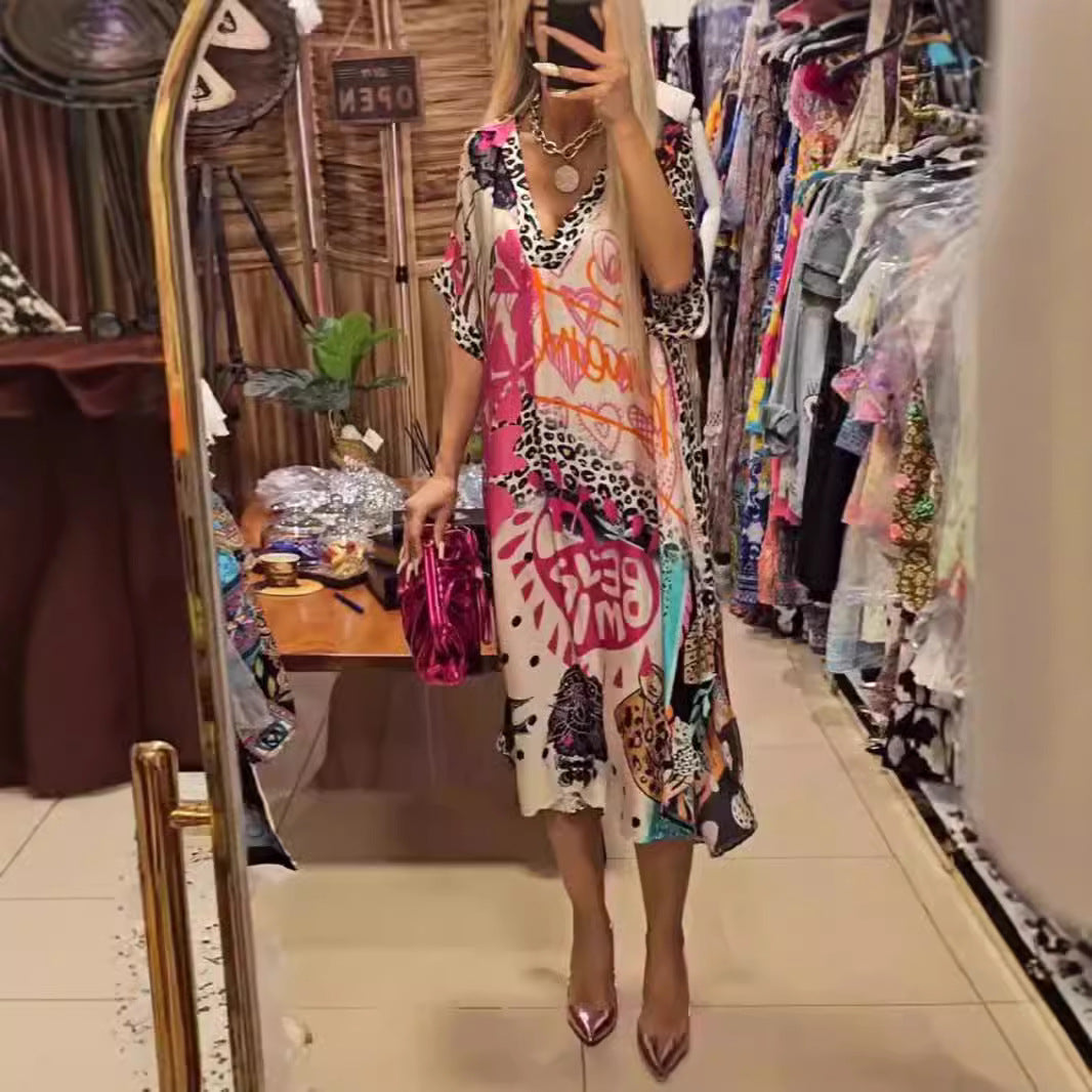 MILENA | Abito Casual con Stampa Artistica per Comfort Estivo e Stile Unico