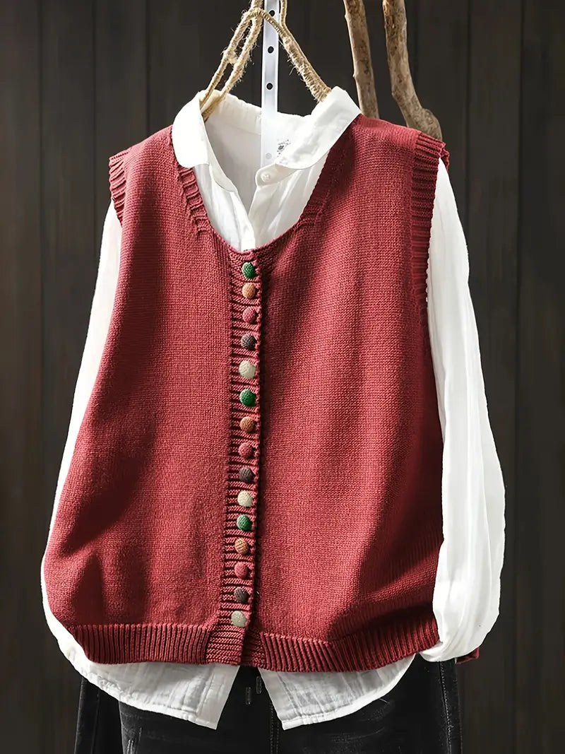 Sofia™ | Gilet Senza Maniche In Maglia