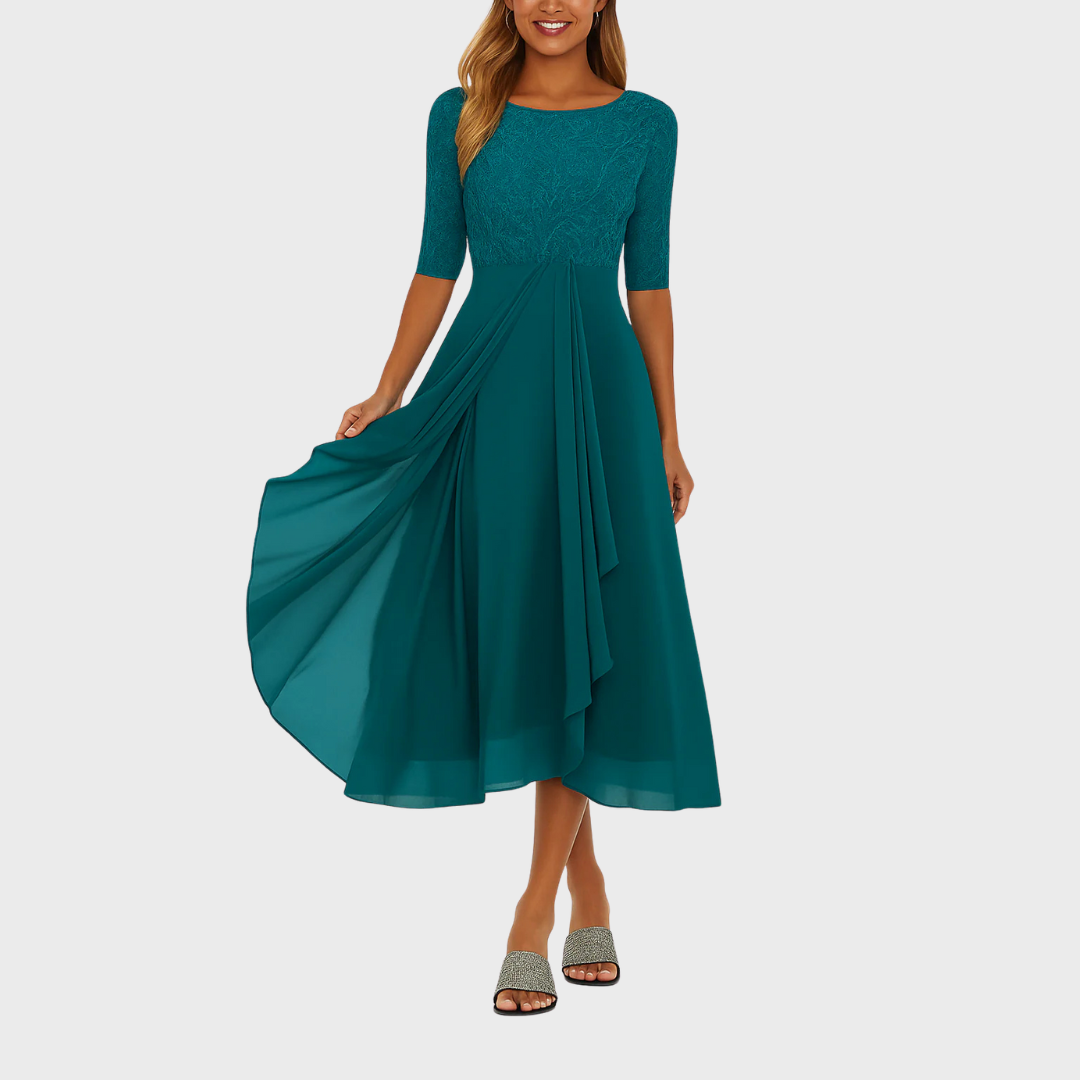 Clementine – Abito Elegante in Pizzo e Chiffon