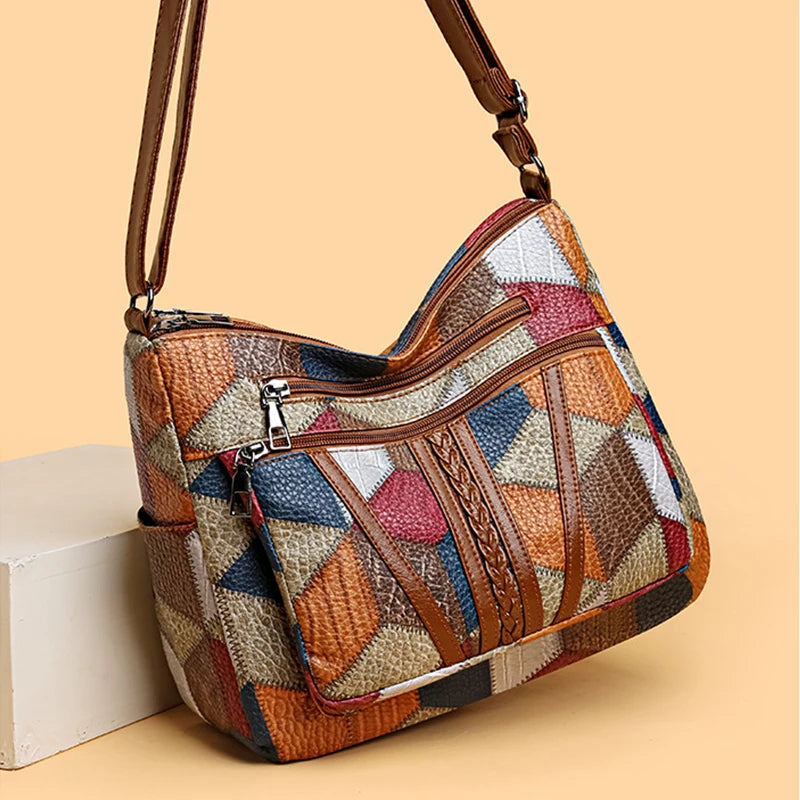 Borsa a Spalla Patchwork Fern