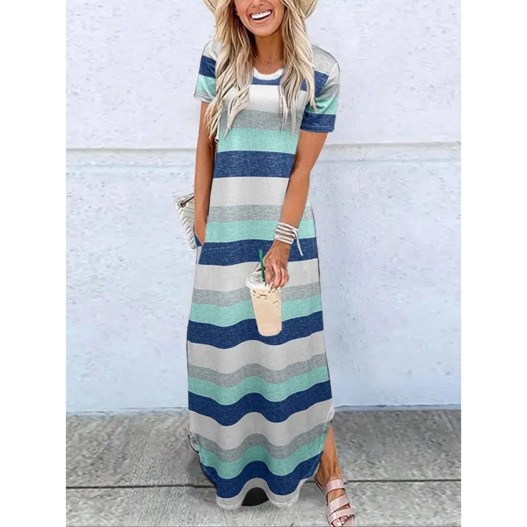 RELNA™ – Abito Maxi Estivo Casual con Collo Rotondo