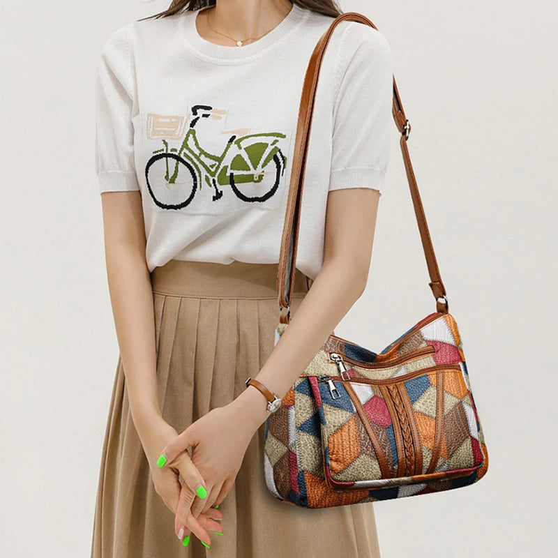 Borsa a Spalla Patchwork Fern