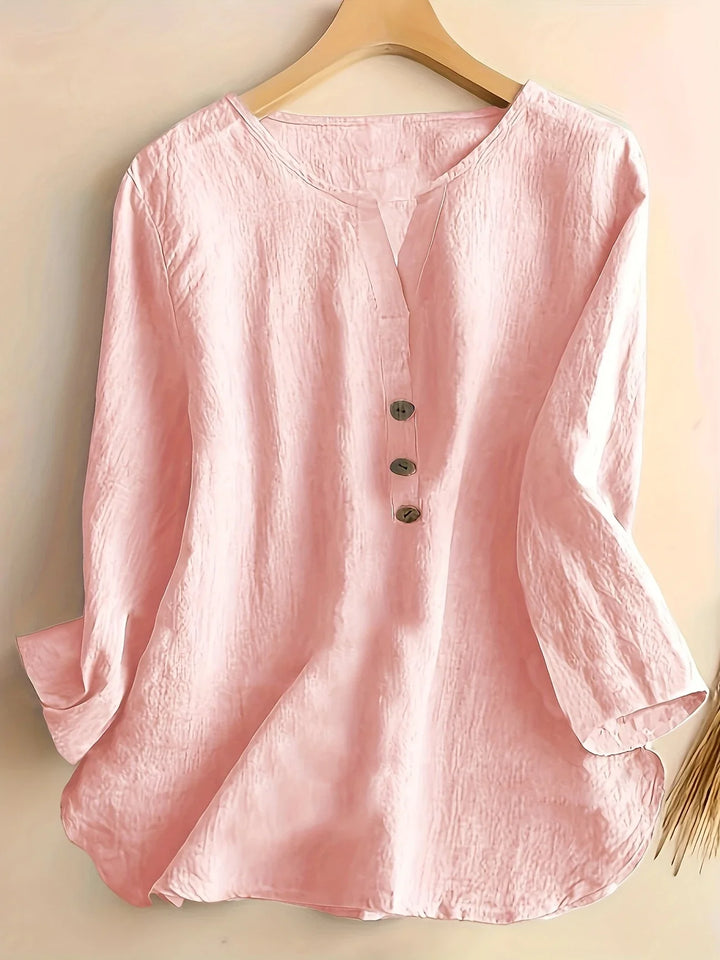 Mykaela – Blusa Casual in Cotone e Lino