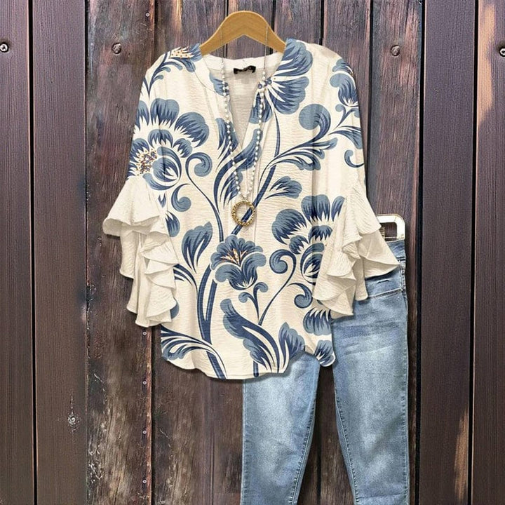 Blusa Elenora Whisper con Rouches