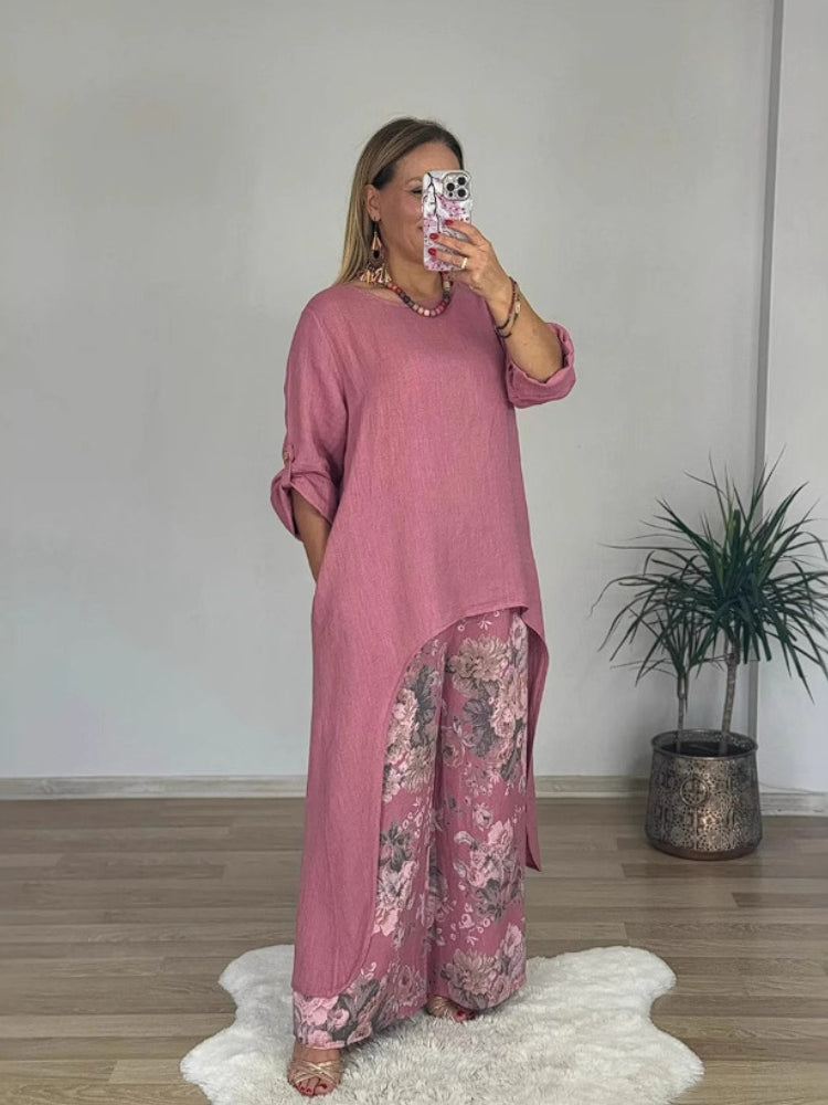 Chara™ | Set di Top a Manica Lunga e Pantaloni Stampati