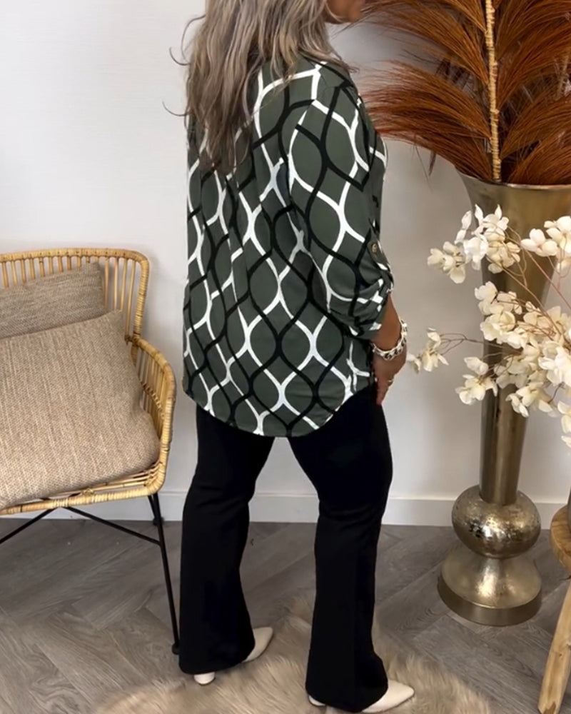 Janny™ | Blusa Casual con Maniche Lunghe e Motivo Elegante