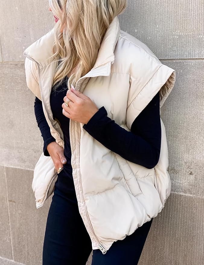 Charlotte™ - Giacca Puffer Calda e Morbida a Maniche Corte Monocromatica