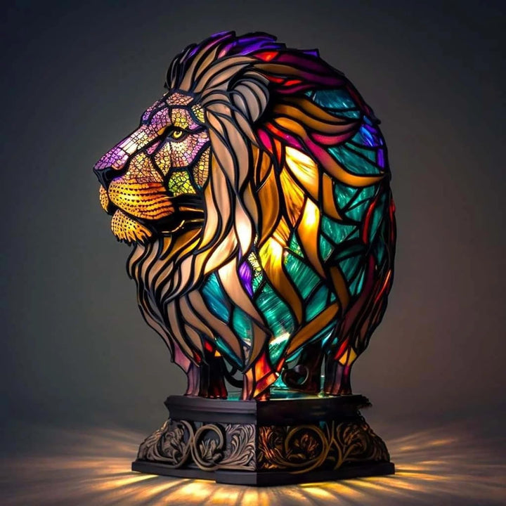 Lampada Leone in Vetro Inciso