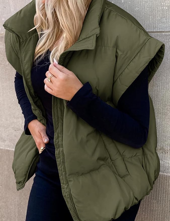 Charlotte™ - Giacca Puffer Calda e Morbida a Maniche Corte Monocromatica
