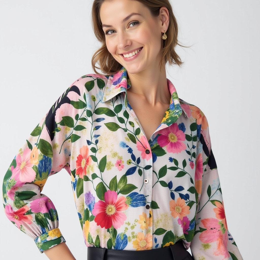SERAPHINA I RETRO-BLOUSE FIORITE