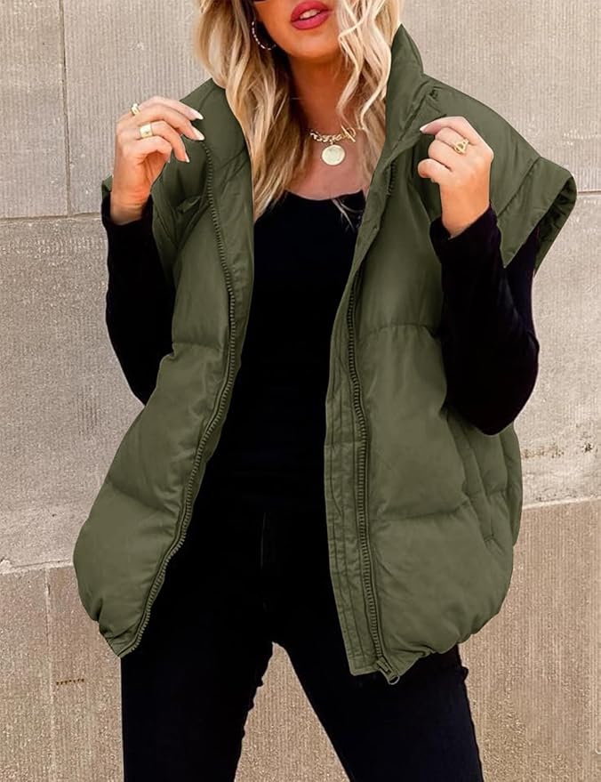 Charlotte™ - Giacca Puffer Calda e Morbida a Maniche Corte Monocromatica