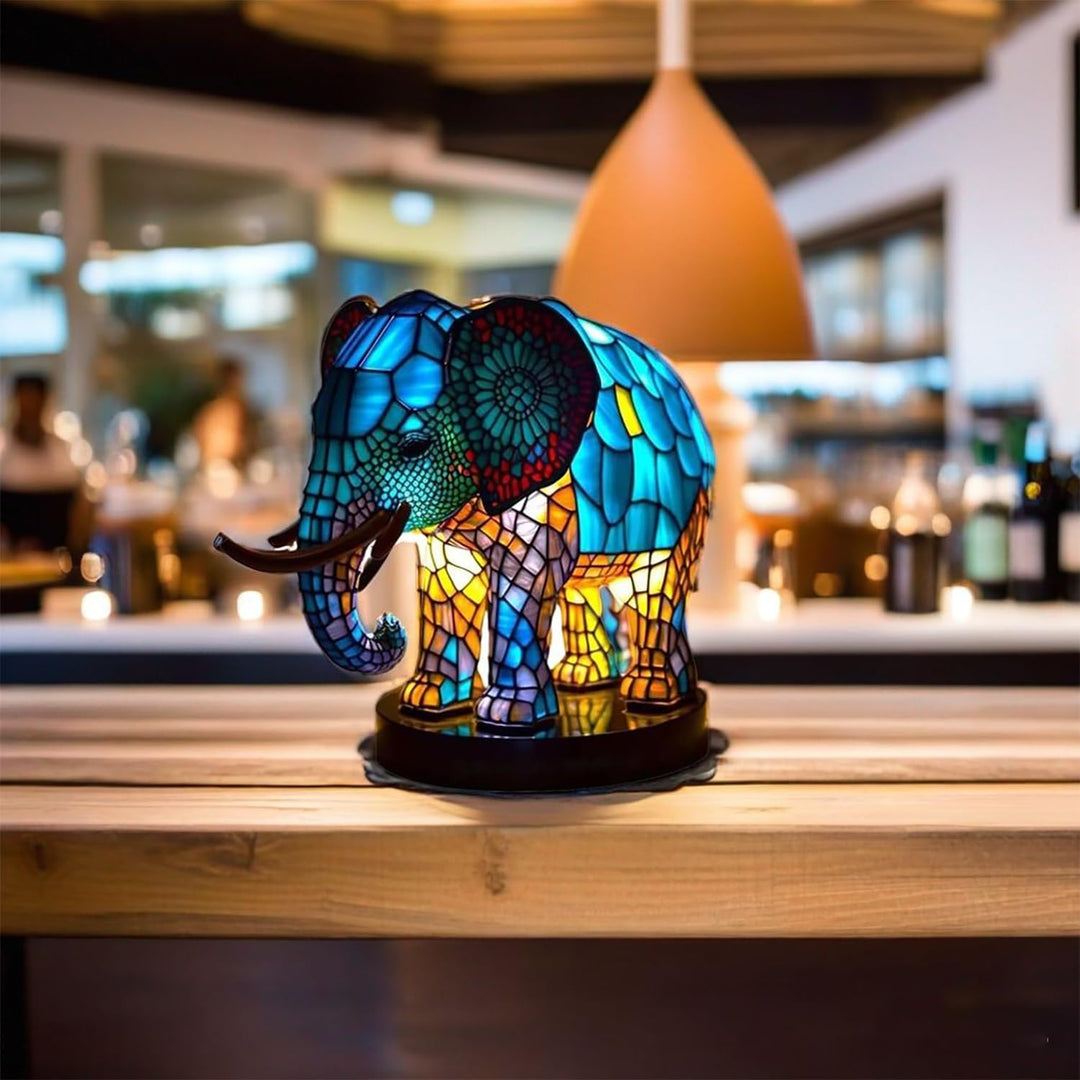 Lampada Elefante in Vetro Colorato