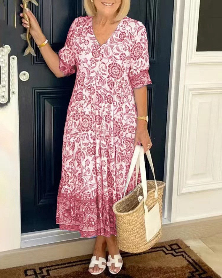 Aminta – Abito Midi Boho Stampato