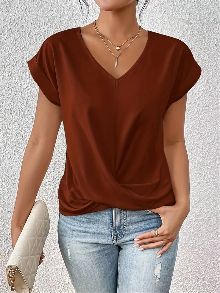 SANNE I T-SHIRT CON COLLO A V STILOSO