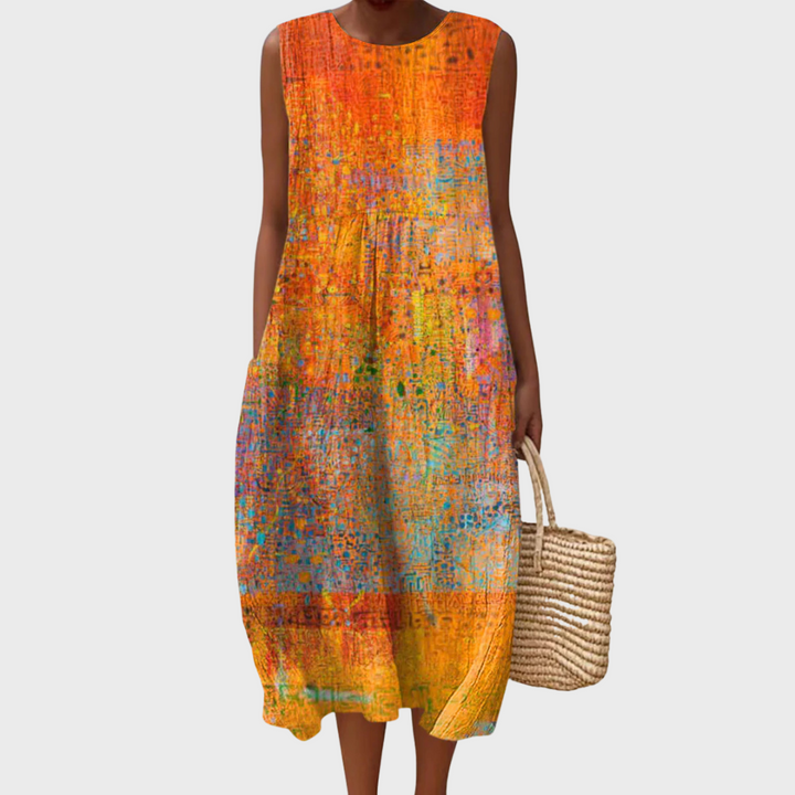 Irene | Vestito in Cotone Geometrico Vintage