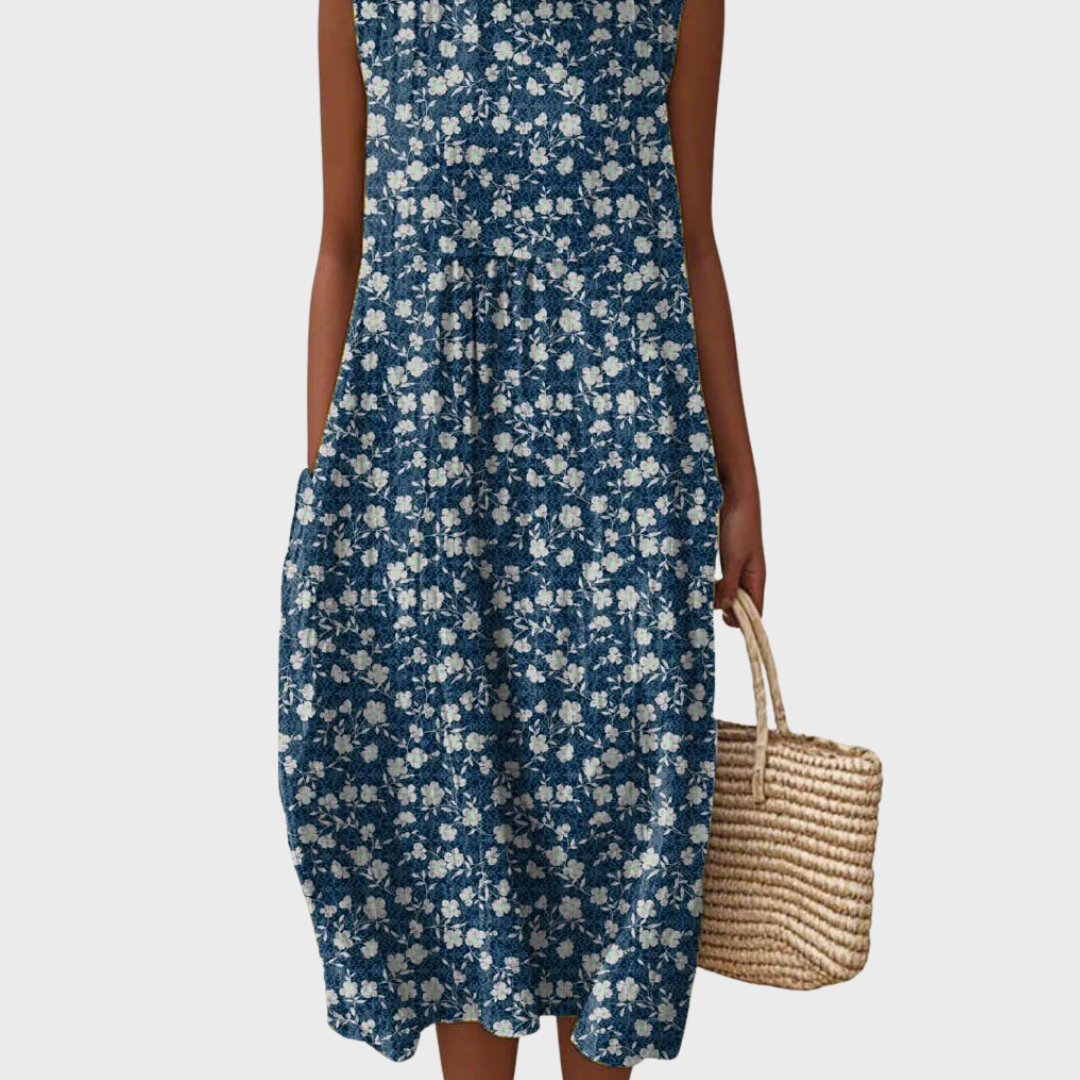 Sylvie | Vestito in Cotone con Stampa Vintage