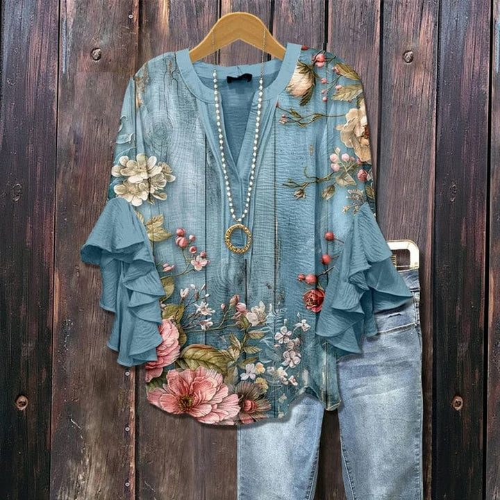 Blusa Elenora Whisper con Rouches