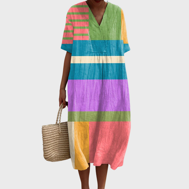 Keira | Abito in Cotone Astratto Vintage