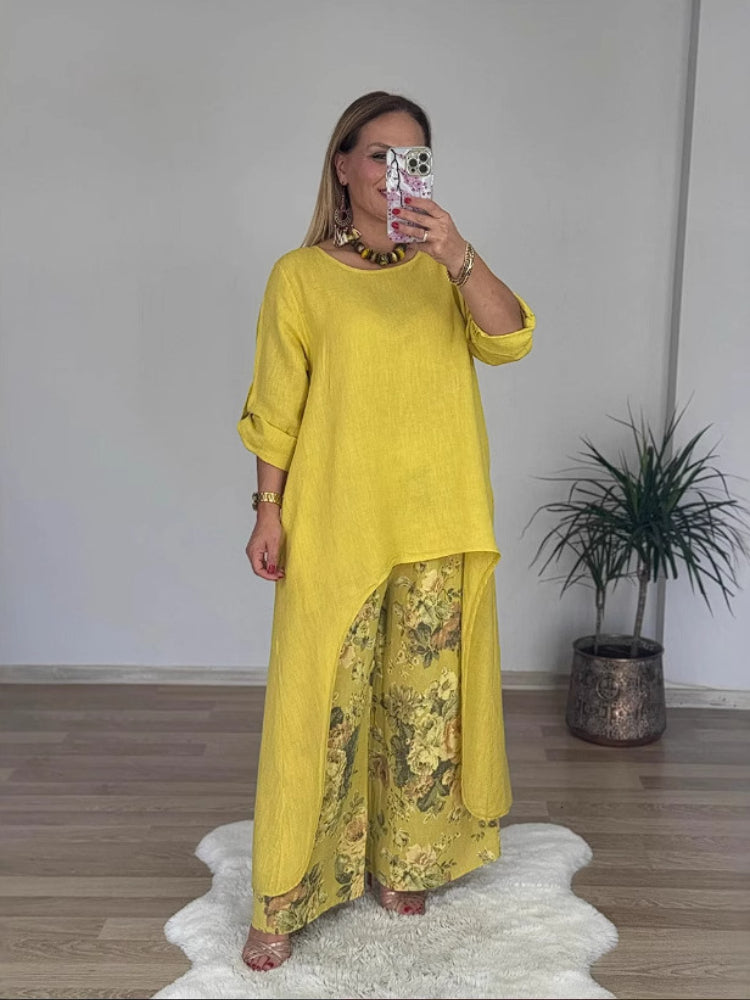 Chara™ | Set di Top a Manica Lunga e Pantaloni Stampati