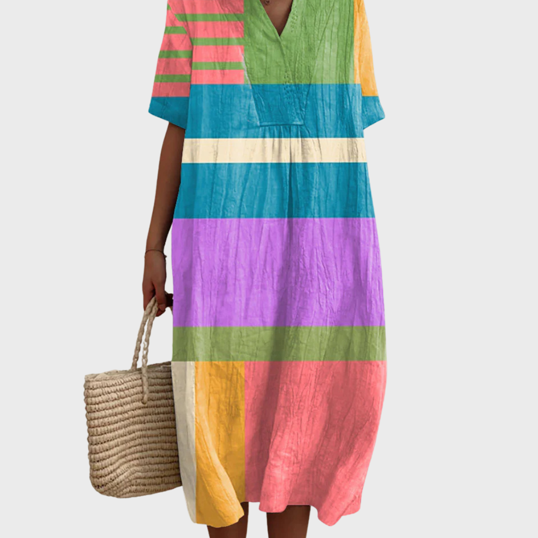 Keira | Abito in Cotone Astratto Vintage