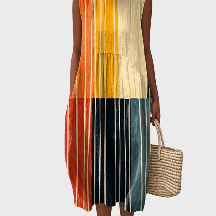 Kate | Abito in Cotone Vintage Ink Line