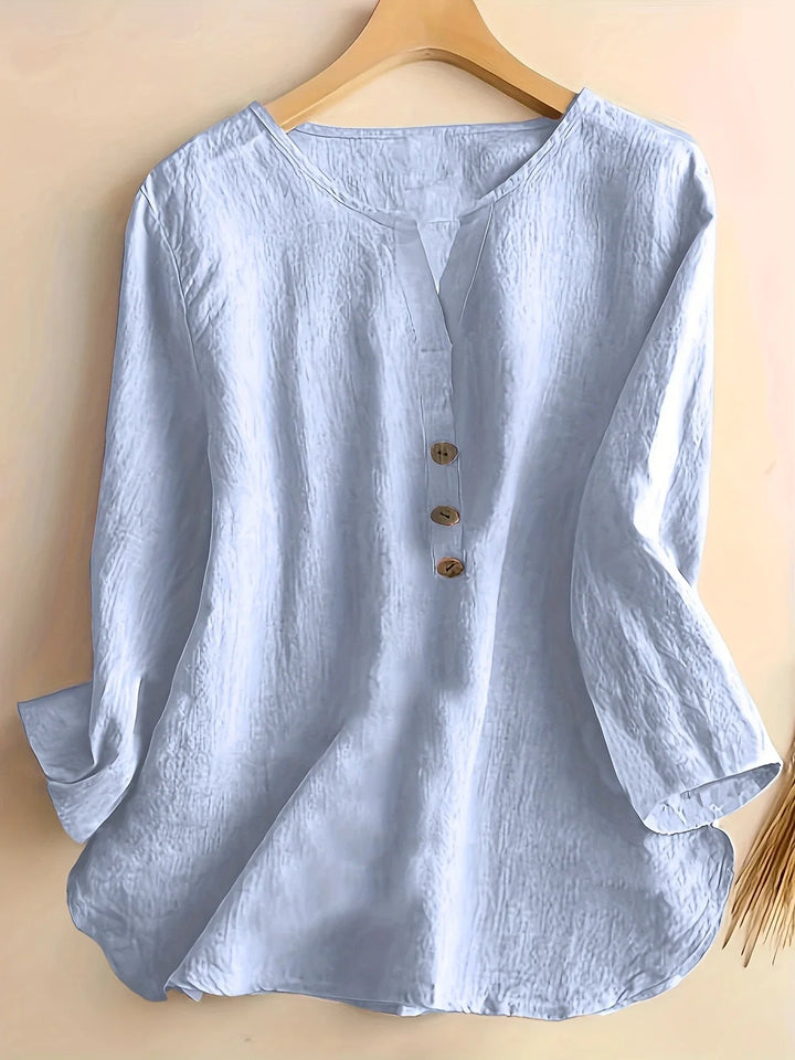 Mykaela – Blusa Casual in Cotone e Lino