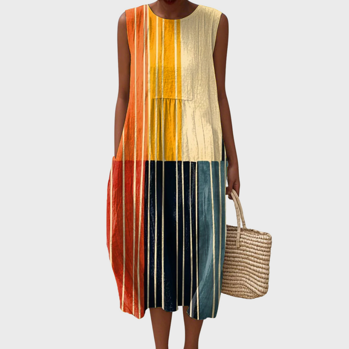 Kate | Abito in Cotone Vintage Ink Line