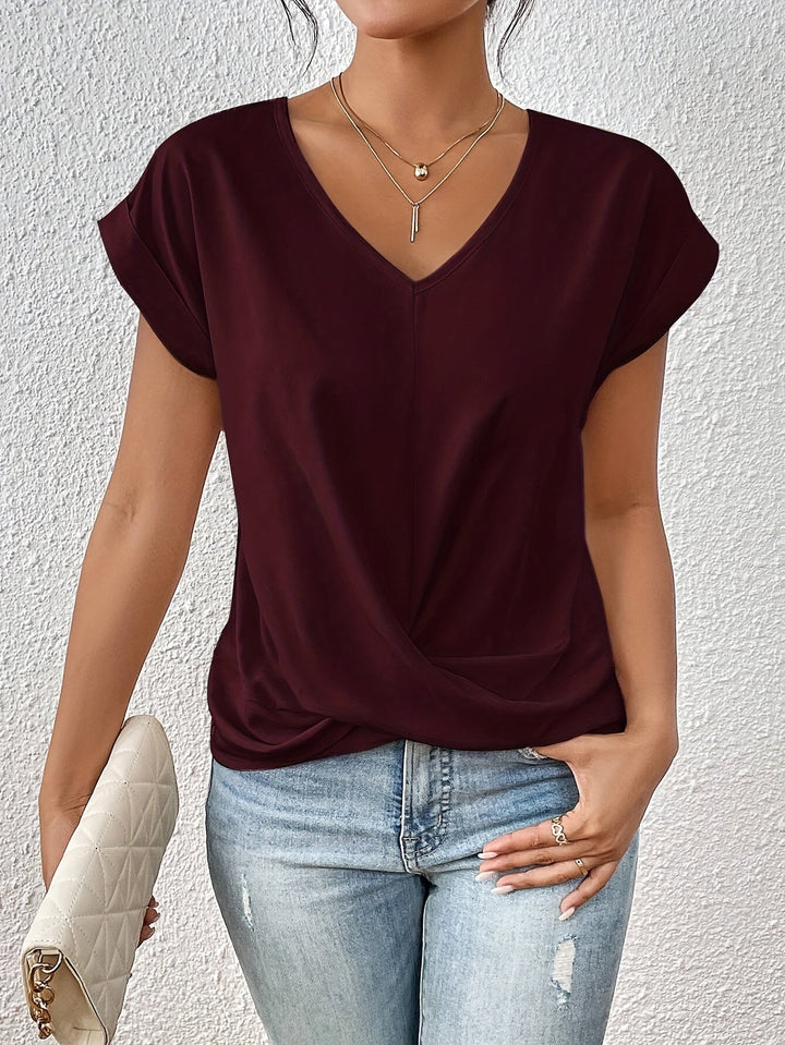 SANNE I T-SHIRT CON COLLO A V STILOSO