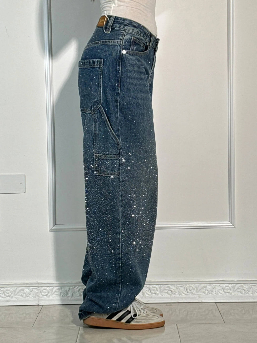 FEDERICA | PANTALONI SCINTILLANTI IN TESSUTO PREMIUM