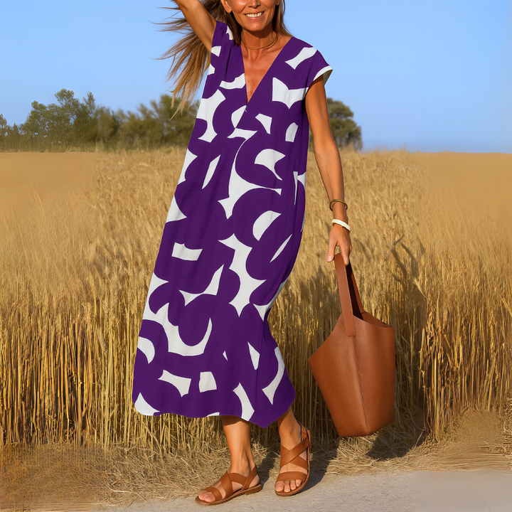 SYLVINA | ABITO FLUIDO CON SCOLLO A V