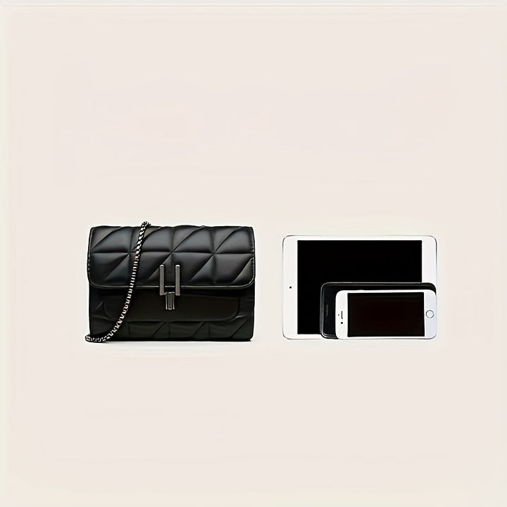 Borsa a Tracolla Mini Tartan Elegante Nera