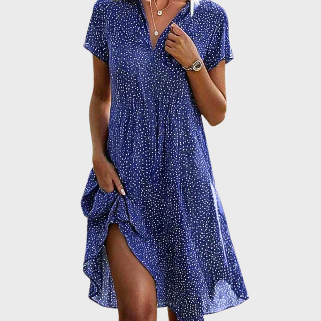 Pippa | Abito Camicia Midi a Maniche Corte