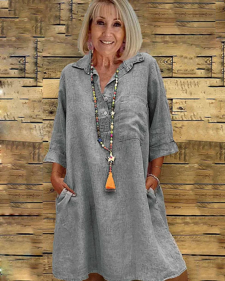 Diorabel – Abito Tunica con Collo Camicia Casual