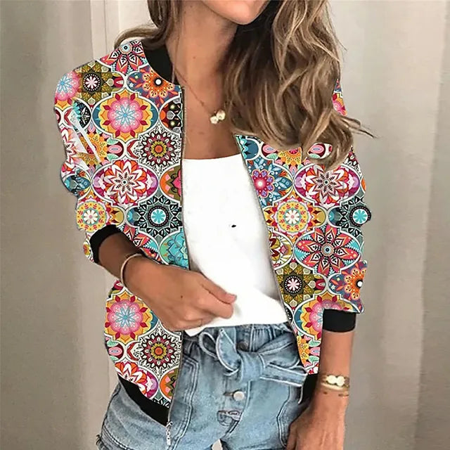Grace | Giacca con zip stampata
