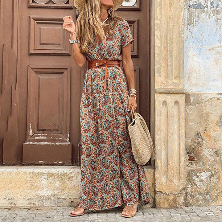 Glanna – Vestito Maxi con Spacco Laterale Paisley