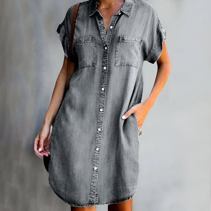 Bruna - Abito camicia rilassato con chiusura a bottoni