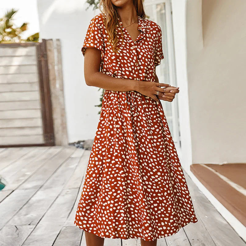 CAMELIA™ | Abito con Scollo a V a Pois